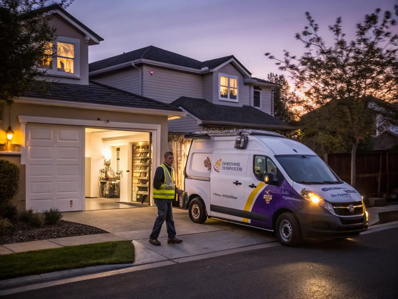 A Gazservice van parked outside a house, equipped with modern tools and equipment, symbolizing the company's readiness to provide prompt and efficient service.