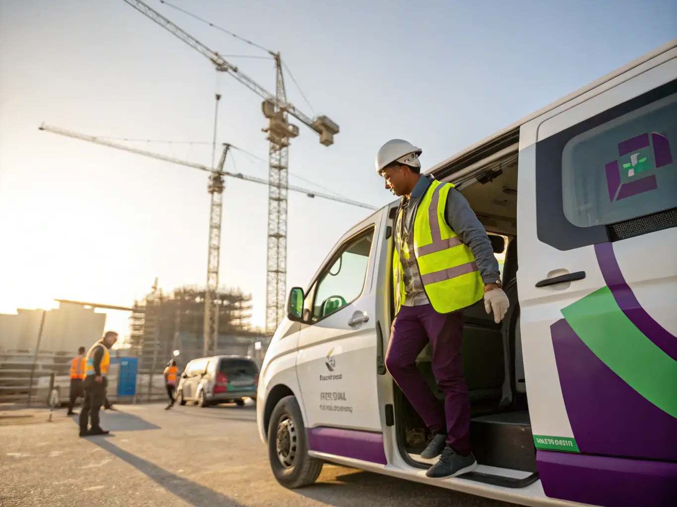 A technician arriving at a home in a branded van, ready to provide emergency air conditioning repair services.